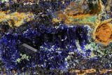 Sparkling Azurite Crystals With Malachite - Mexico #126991-1